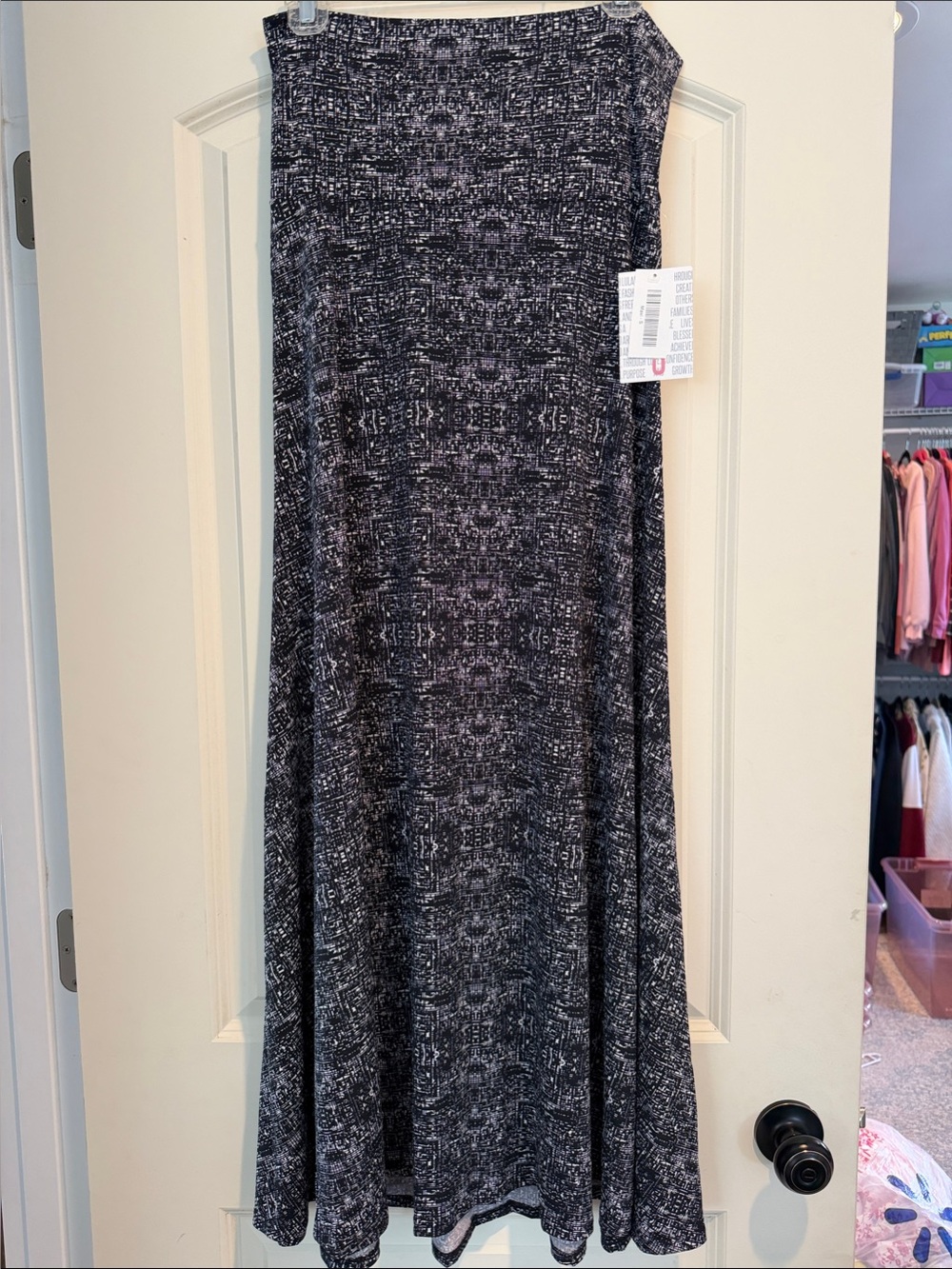 LuLaRoe Black & Gray Textured Maxi Skirt